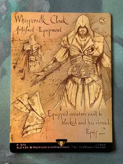 1X FOIL Whispersilk Cloak BORDERLESS MTG Magic Secret Lair - Near Mint - Image 1