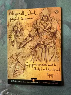 1X FOIL Whispersilk Cloak BORDERLESS MTG Magic Secret Lair - Near Mint - Image 2
