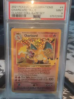 Charizard 4/102 Pokemon TCG Celebrations: Classic Collection Holo Rare PSA 9 - Image 1