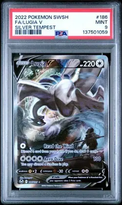 PSA 9 MINT Lugia V (Alternate Full Art) 186/195 Swsh12: Silver Tempest Pokemon - Image 1