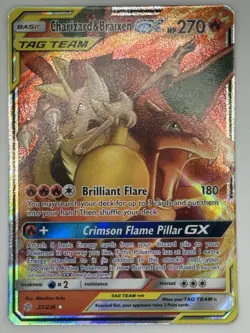 Charizard & Braixen GX Tag Team SM Cosmic Eclipse 22/236 Pokemon 2019 NM - Image 1