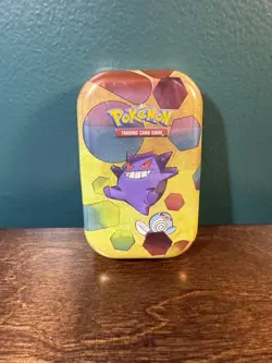 Pokemon TCG Scarlet & Violet 151 Mini Tin Gengar Poliwag - 2 Booster Packs - Image 1