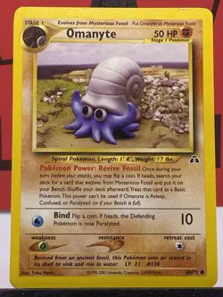 Omanyte 60/75 Neo Discovery Common Regular 2000 WOTC Pokemon TCG VLP - Image 3
