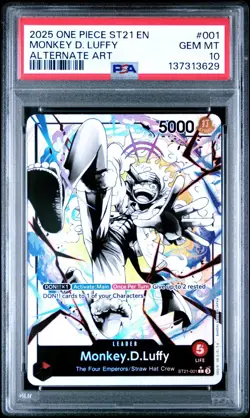 2025 ONE PIECE ST21-001 GEAR 5 MONKEY D. LUFFY LEADER PARALLEL ENGLISH PSA 10 - Image 1
