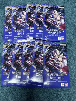 10 x One Piece OP14 - THE AZURE SEA’S SEVEN - Sleeved Blister Booster Packs - Image 1