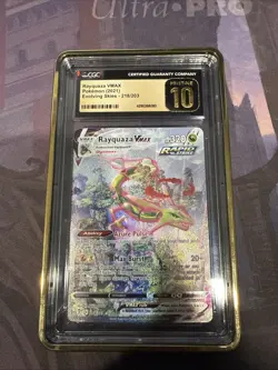 Pokemon Evolving Skies 2021 Rayquaza VMAX Card #218/203 CGC 10 Pristine - Image 1