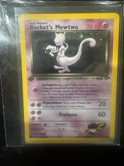1st Edition Rocket’s Mewtwo Holo 14/132 Team Rocket Set WOTC Pokemon Card - Image 2
