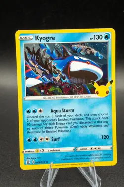 Pokemon TCG 25th Anniversary Celebrations Kyogre Holo Rare Card 003/025 NM - M - Image 1