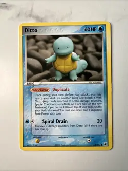 Pokemon TCG Ditto 64/113 Squirtle EX Delta Species 2005 Card NM Non Holo Vintage - Image 1