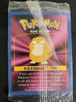 1999 Psyduck#54 Geodude#74 Kelloggs Game Tip Pokemon Sealed 3 Card Booster Pack - Image 2