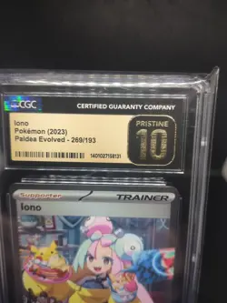 Pokemon Card Iono 269/193 Full Art SIR Paldea Evolved GEM MINT CGC 10 Graded - Image 2