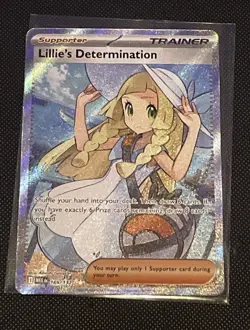 Pokemon TCG Lillie's Determination Trainer Card Holo Rare 169/132 NM - Image 1