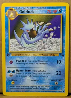 Golduck 35/62 Uncommon 1st Edition Fossil Pokemon Card VLP - Image 1