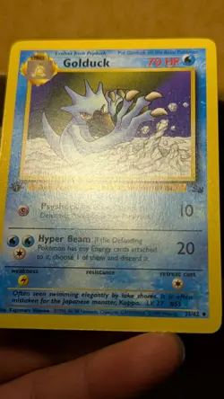 Golduck 35/62 Uncommon 1st Edition Fossil Pokemon Card VLP - Image 2