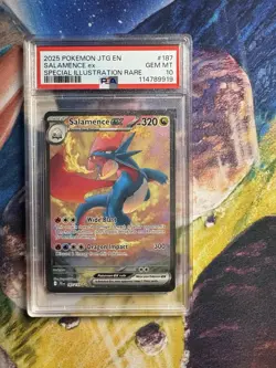 Pokemon TCG Salamence EX Dragon Card 187/159 Journey Together PSA 10 Gem Mint - Image 1