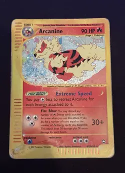 Pokemon Card-Arcanine-Aquapolis-Holo-H2/H32-Rare-ENG-POOR - Image 1