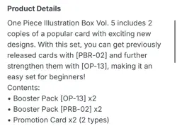One Piece Card Game Illustration Box vol. 5 Brand New Factory Sealed - Image 3