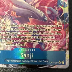 Sanji OP11-051 SR Alt Art A Fist of Divine Speed ONE PIECE Card NM English - Image 4