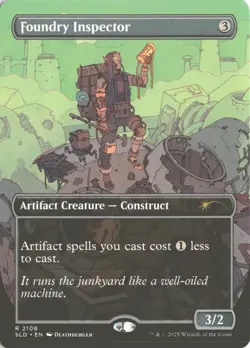 MTG Foundry Inspector (2106) *Non-Foil* Borderless Secret Lair Deathburger MT/NM - Image 1