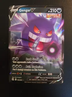 Pokemon TCG Fusion Strike Gengar v Holo Ultra Rare Card 156/264 - Image 1