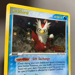 Delibird 21/109 EX Team Rocket Returns REVERSE HOLO RARE Stamped Pokemon Card LP - Image 5