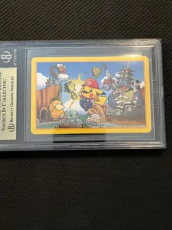 2016 Pokemon Center Mario Pikachu Playing Card - 6 Of Hearts BGS 10 Pristine - Image 1