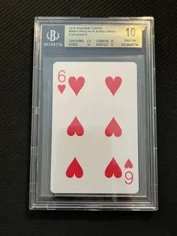2016 Pokemon Center Mario Pikachu Playing Card - 6 Of Hearts BGS 10 Pristine - Image 2