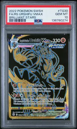 2022 Pokemon Sword & Shield Brilliant Stars RS Urshifu VMAX Fa PSA 10 #TG30 - Image 1