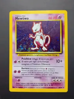 Pokemon Card Mewtwo 10/102 Set Base Unlimited Rara Holo Exc+ ITA - Vintage - Image 1