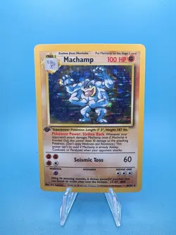 Pokemon Machamp 1st Edition 8/102 Unlimited Base Set 1999 Holo - Image 1