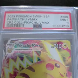 Graded PSA 9 2023 Pokemon SWSH BSP FA/Pikachu VMAX CRZ Coll- Pikachu VMAX #286 - Image 4