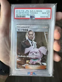 Detetive Yoshida Pokemon 2019 Holo Detective Pikachu SR Japanese 025/024 PSA 10 - Image 1