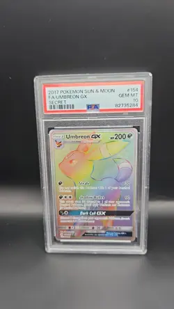 Pokemon Umbreon GX Secret Rare Full Art Holo SM Base 154/149 PSA 10 2017 - Image 1
