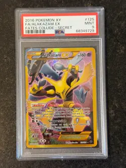 2016 POKEMON XY FA/ALAKAZAM EX FATES COLLIDE - SECRET PSA 9 - Image 1
