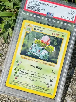 1999 WOTC Pokemon Game Base Set Shadowless #30 Ivysaur PSA 9 MINT - Image 1