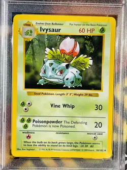 1999 WOTC Pokemon Game Base Set Shadowless #30 Ivysaur PSA 9 MINT - Image 3
