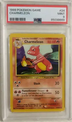 PSA 9 MINT 1999 POKEMON GAME 24 CHARMELEON SHADOWLESS - Image 1