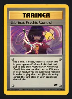 Sabrina's Psychic Control 121/132 Gym Challenge Uncommon Pokemon TCG - Image 1