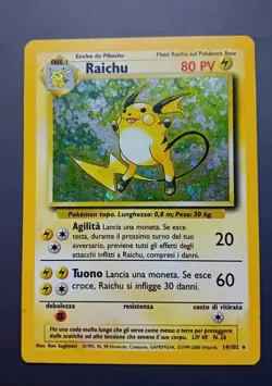 Pokemon Raichu 14/102 Base Set Rare Holo Unlimited Wizards ITA - Vintage - Image 1