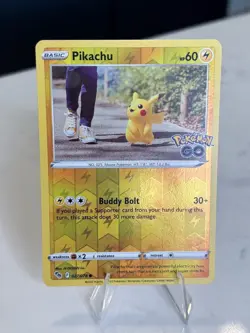 Pikachu (27) Reverse Holo Common Pokemon GO 027/078 LP - Image 1