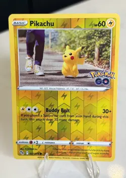 Pikachu (27) Reverse Holo Common Pokemon GO 027/078 LP - Image 2