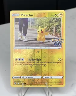 Pikachu (27) Reverse Holo Common Pokemon GO 027/078 LP - Image 3