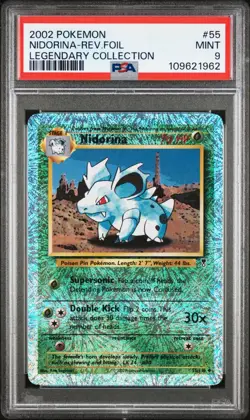 2002 Pokemon Legendary Collection Reverse Foil Nidorina #55 PSA 9 Mint - Image 1