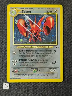 Scizor 10/75 - Neo Discovery Unlimited Holo Rare Vintage Pokemon TCG HP - Image 1
