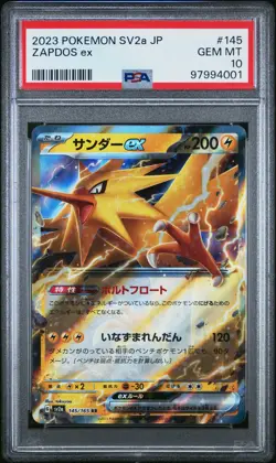 Zapdos Ex 145/165 2023 Pokemon Japanese 151 Sv2a PSA 10 Gem Mint - Image 1
