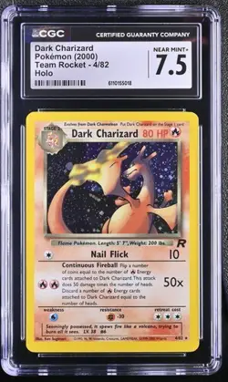 2000 Pokemon Team Rocket Dark Charizard Holo #4/82 CGC 7.5 - Image 1