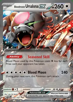 x1 Bloodmoon Ursaluna ex - 141/167 - Double Rare Pokemon SV06 Twilight Masquerad - Image 1