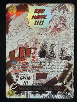Gum-Gum Fire-Fist Pistol Red Hawk (Alt Art) OP11-114 A Fist of Divine Speed Foil - Image 1
