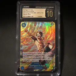One Piece CCG Portgas.D.Ace Alternate Art OP13-119 SEC CGC PRISTINE 10 - Image 1