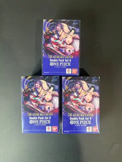 One Piece TCG: Double Pack Set 9 The Azure Sea’s Seven - LOT OF 3 - Sealed - Image 1